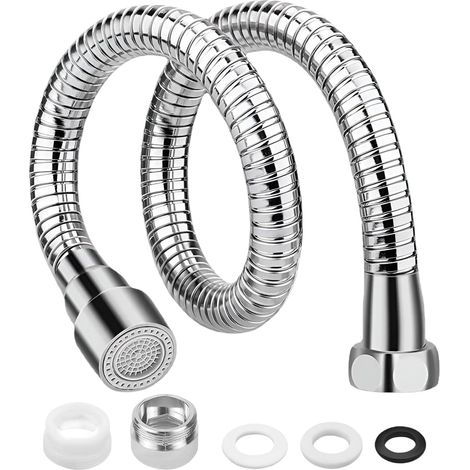 1-teilige Wasserhahnverlängerung, Edelstahl, 360°-drehung, 2 Strahlarten, Küche/badezimmer