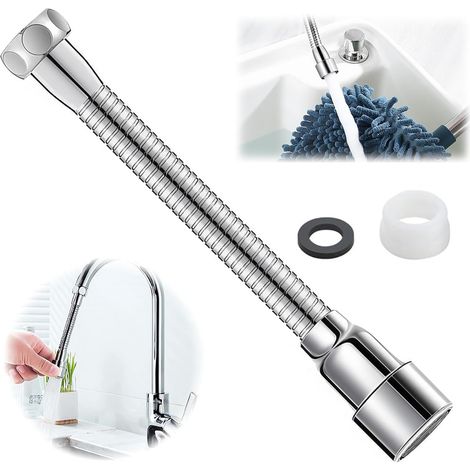 X 20 Cm Wasserhahnverlängerung, 360° Drehbar, Edelstahl, Mit Integriertem Filter Für Küchenspülen