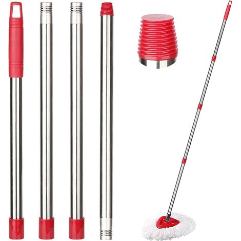 Verstellbarer Edelstahl-besenstiel 81-147 Cm, Kompatibel Mit Dem Rinseclean-moppkopf Für Zuhause