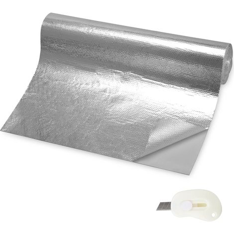 Rolle Wärmeschutzmatte, Selbstklebend, Glasfaser Und Aluminium, 30 X 500 Cm, Für Motoren Und Haushaltsgeräte