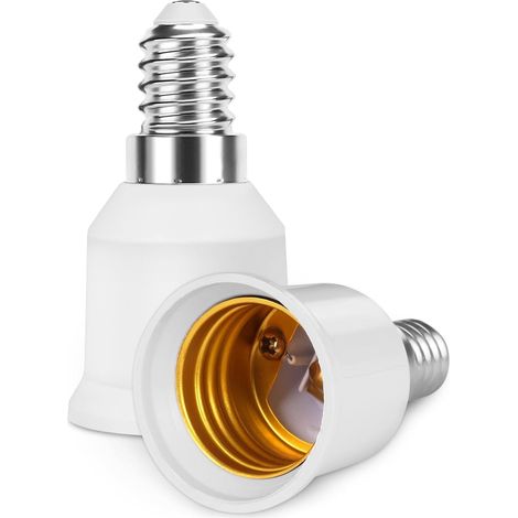 2er-pack E14-auf-e27-adapter, Feuerhemmender Kunststoff, Max. 60 W, Für Led-lampen