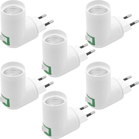 Set Mit 6 E27-fassungen, Integriertem Schalter, 180° Drehbar, Aus Pbt-material, Für Die Innenbeleuchtung