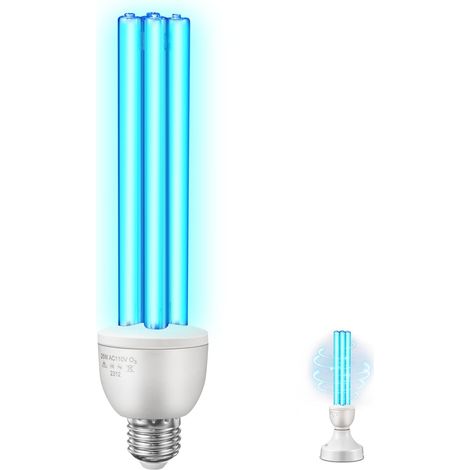 Uvc-lampe, E27-fassung, 25 W Leistung, 254 Nm Wellenlänge, 360°-sterilisation, Für Wohnzimmer, Küche, Büro