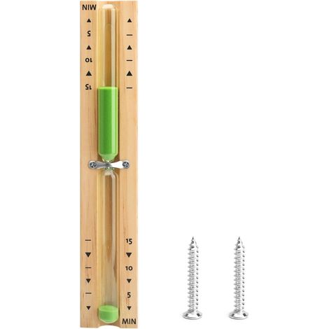 Sanduhr, Holz Und Glas, 29 Cm, Hitzebeständig, 15-minuten-saunatimer, Yoga, Küche