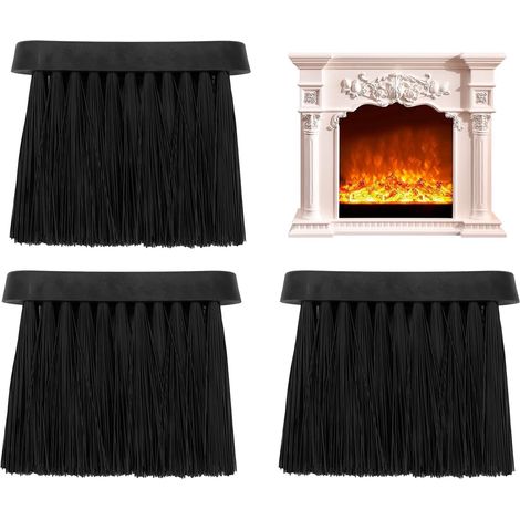 Set Mit 3 Kaminbürsten, Strapazierfähiger Kunststoff, Kokosfasern, Ergonomischer Griff, Für Kamin Und Ofen