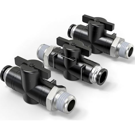 Satz Mit 3 Kugelhähnen, Npt-gewinde, 0,95 Cm, 6,35 Mm Rohrdurchmesser, Kunststoff, Kupfer, Druckluft