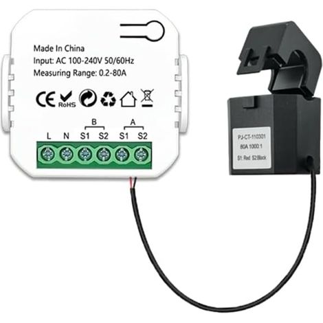 Wlan-energiezähler, Bidirektional, Zum Aufclipsen, 110–240 V Wechselstrom, Zur Überwachung Des Haushaltsverbrauchs