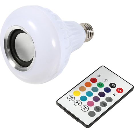 E27 Led-lampe, 12 W Rgb, Bluetooth, Eingebauter Lautsprecher, 24-tasten-fernbedienung, Für Wohn-/schlafzimmer
