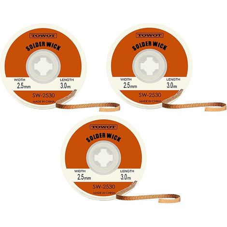 Stück Entlötlitze, 2,5 Mm Breite, 3,0 M Länge, Reinkupfer, Für Elektrische Bauteile