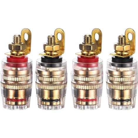 4-teiliges Bananenstecker-set, 4-mm-anschluss, Vergoldetes Kupfer, Für Lautsprecher Und Verstärker