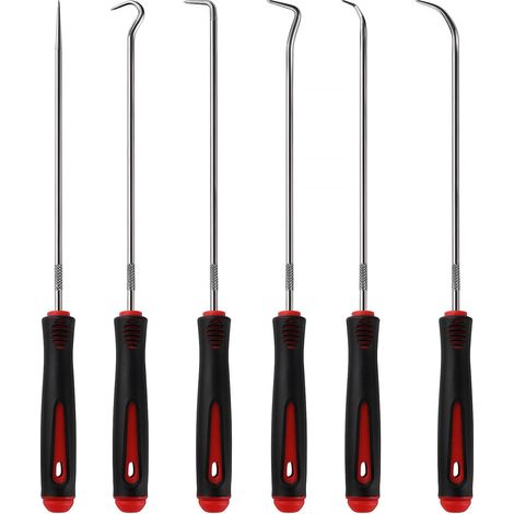 6-teiliges Hakenset, Legierter Stahl, Gummigriff, Präzision, Dichtungsentfernung, Kfz/motorrad