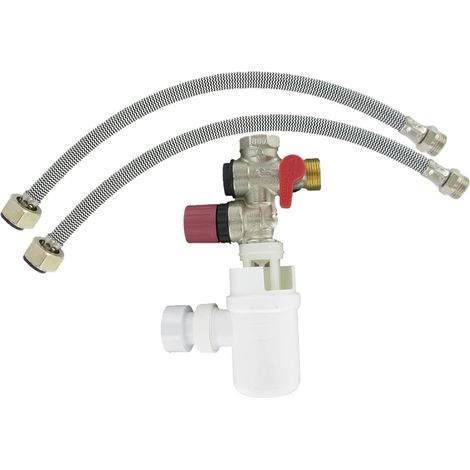 Sicherheitsset, Messing, Siphon, Flexible Schläuche, Warmwasserbereiter, Speichertank