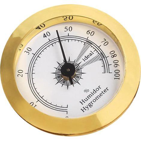 Stück Analoge Hygrometer Aus Messing, 5 X 3,8 Cm, Genauigkeit +/- 5 %, Für Zigarrenkistenschrank
