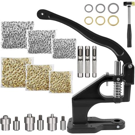 Ösenpresse, Metall, 3 Formen, 3000 Ösen, 6/10/12 Mm, Leder, Stoff, Diy