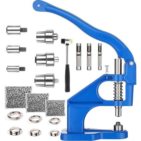 Ösenpresse, 3 Matrizen (6, 10, 12 Mm), 1500 Ösen, Handwerkzeug Für Leder Und Textilien