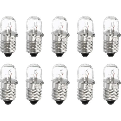 10 E10 24v 2w Warmgelbe Glas-metall-glühbirnen Für Taschenlampen, Instrumente Und Signalgeräte