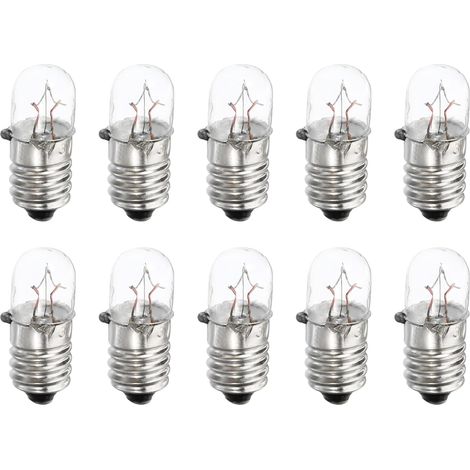10 E10 24v 3w Warmgelbe Mini-glühbirnen Mit Glas- Und Metallsockel Für Instrumentierung Und Signaltechnik