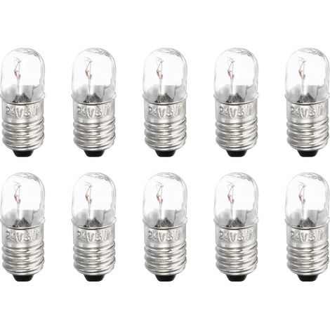 10 E10 24v 5w Warmgelbe Glas-metall-glühbirnen Für Taschenlampen, Instrumente Und Signalgeräte