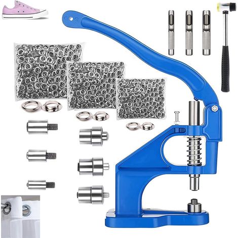 Ösenzange, Metall, 3 Formen, 1500 Ösen, 6/10/12 Mm, Für Planen, Stoffe, Bastelarbeiten