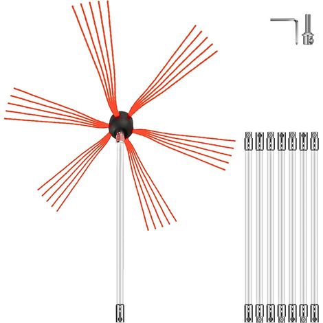 Schornsteinreinigungsstangen, Flexibles Nylon, Schornsteinbürste, Bohradapter, Pelletofen