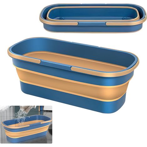 Faltbarer Eimer, 2 Griffe, Räder, Pp-silikon, 52 X 20 Cm, Für Haushalt Und Camping