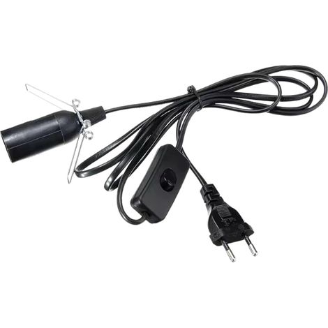 E14-fassung, 180 Cm Kabel, Integrierter Schalter, Pvc-lampenfassung, Für Wohnzimmer, Geschäft, Zuhause, Schwarz