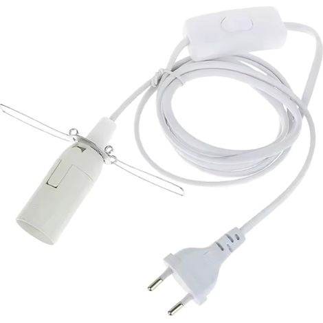 E14-fassung, Integrierter Schalter, 180 Cm Kabel, Weißes Pvc, Für Salzkristalllampe, Schlafzimmer, Wohnzimmer