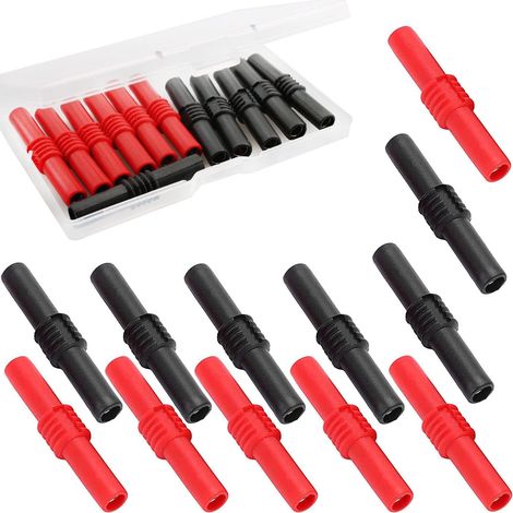 12 Bananenstecker, 4-mm-buchsenadapter, Vernickeltes Messing, Pvc, Für Elektrische Prüfungen