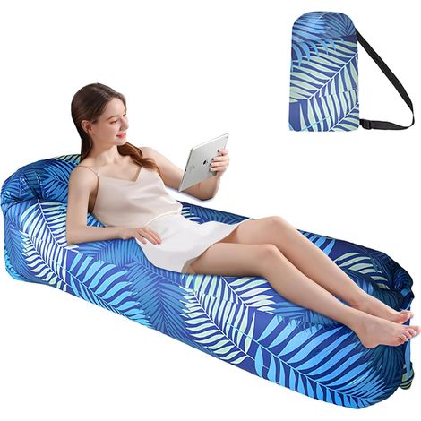Aufblasbares Sofa, 200 X 70 Cm, Polyester, Leicht, Für Strand, Camping, Garten