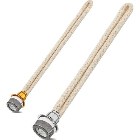 Set Mit 2 Öllampendochten, Gold- Und Silberkopf, 13 Mm Durchmesser, 16 Cm Länge, Für Katalysatorbrenner