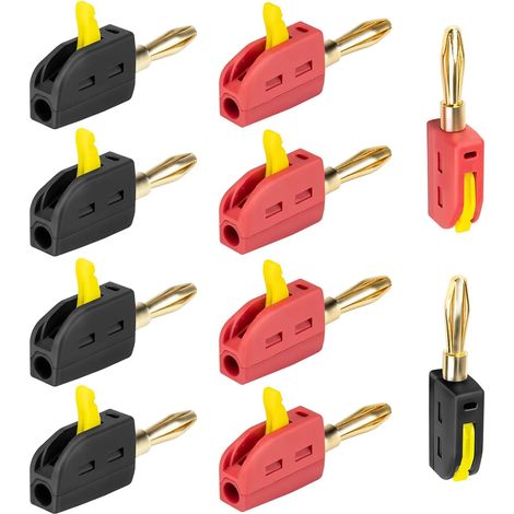 10 Bananenstecker, 4-mm-anschluss, Vergoldetes Kupfer, 32 A, Lautsprecherverstärker