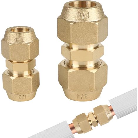 Set Mit 2 Lötfreien 1/2"- Und 3/4"-kupferfittings Für Klimaanlagen In Haushalt Und Industrie