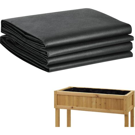 Set Mit 2 Gartenfolien, Schwarzes Vliesmaterial, Strapazierfähig Und Wasserundurchlässig, Für Gemüse- Und Kräuterpflanzgefäße Im Freien