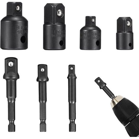 7-teiliger Reduzier-steckschlüsseladapter Aus Vanadiumstahl Für Bohrmaschine Und Ratschenschlüssel (diy)