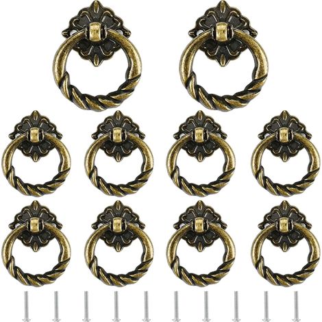 Set Mit 10 Zinklegierungsgriffen, Grünbronze, Retro-design, Für Schränke Und Schubladen