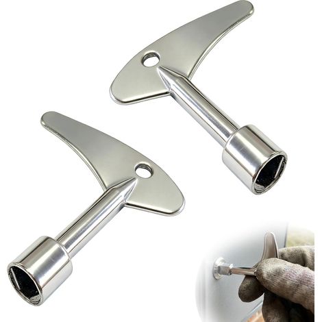 2-teiliges Dreieckschlüssel-set, Zinklegierung, Polierte Oberfläche, Für Heizkörper, Aufzüge, Schaltschränke