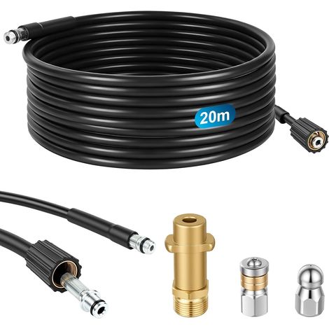 Abflussreinigungsset, 20 M Schlauch, Drehbare Düse, Edelstahl, M22-adapter, Kupfer, Für Kärcher K2-k7