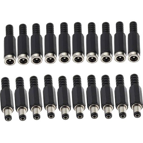 10 Paar Klinkenstecker, 5,5 Mm X 2,1 Mm, Stecker Und Buchse, Für Gleichstromversorgung, Elektronik
