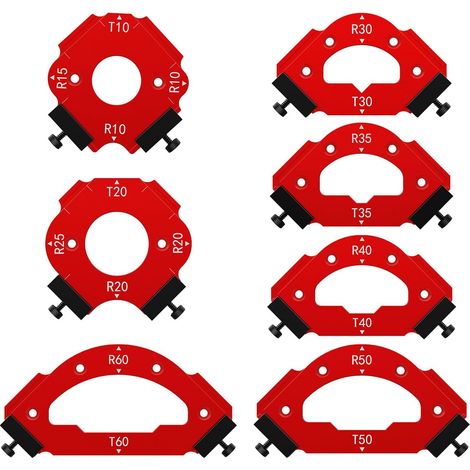 7-teiliger Winkelschneidsatz Mit Abnehmbarem Clip, Hilfswerkzeug Für Bogenschnitte In Der Holzbearbeitung R10 R20 R30 R35 R40 R50 R60