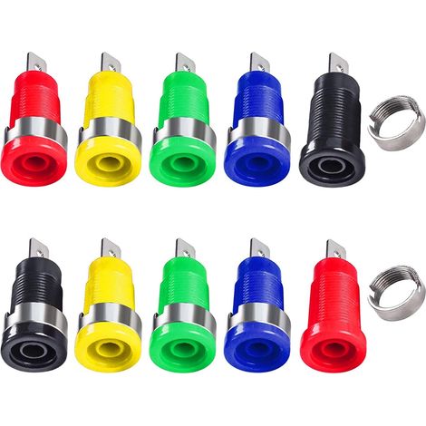 10 Stück Bananenstecker, 4 Mm, Vernickeltes Messing, Pa66, Für Schalttafeln