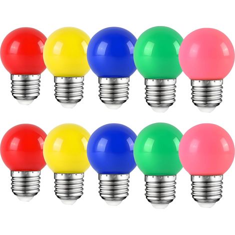 10er-pack E27 2w Mehrfarbige 360° Polycarbonat-led-lampen Für Den Innenbereich – Party