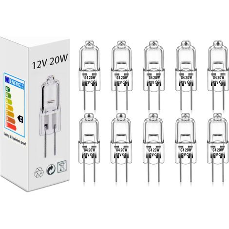 10 G4-halogenlampen, 12 V, 20 W, Dimmbar, Warmweiß (2800 K), Für Kronleuchter Und Küchenbeleuchtung