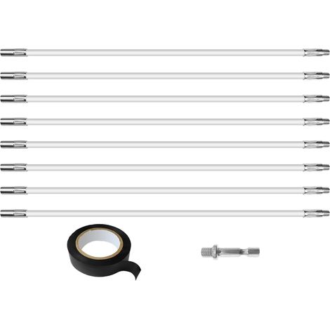 10-teiliges Schornsteinfeger-set, 8 X 41 Cm Lange Stäbe, 1 Sechskantstab, Klebeband, Für Schornsteine Und Rauchabzüge