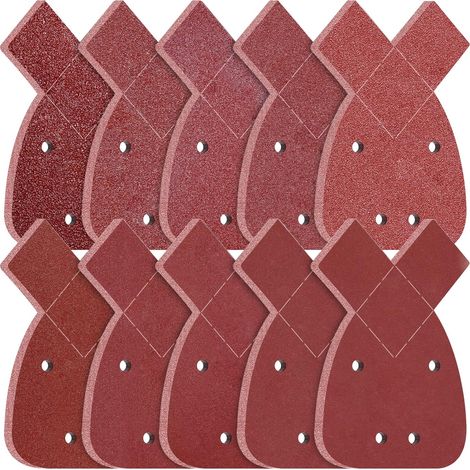 100 Stück Schleifpapier, Körnung 40–600, Klettverschluss, Dreieck 140 X 90 Mm, Für Detailschleifer