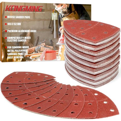 100 Stück Schleifpapier, 11 Löcher, Körnung 40-600, Aluminiumoxid, Für Delta-schleifmaschinen