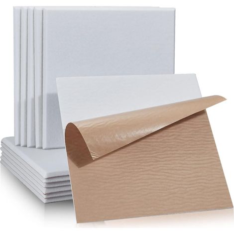 12er-pack Akustikpaneele, Selbstklebende Quadrate, Hochdichte Dämmung, Für Wände Und Decken, Weiß