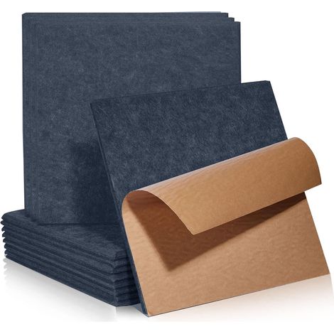 Packung Mit 12 Quadratischen, 30 X 30 Cm Großen, Hochdichten, Selbstklebenden Akustikpaneelen Für Studiowände Und -decken, Grau