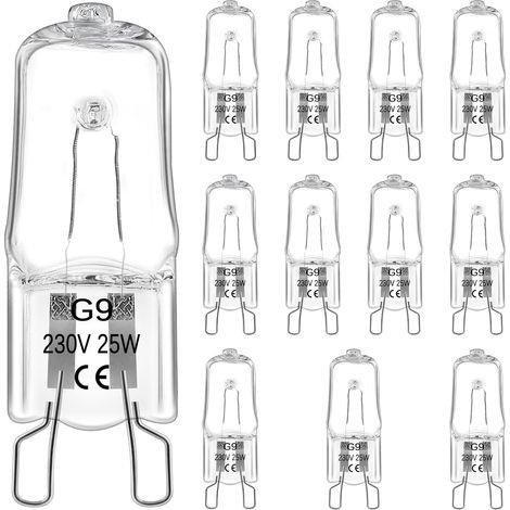 12 G9-halogenlampen, 25 W, 230 V, Warmweiß, Hitzebeständig Bis 300 Grad, Mikrowellengeeignet
