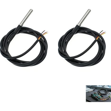 2-teiliger Ds18b20-temperatursensor, 1 M Wasserdichte Sonde, Edelstahl, Kompatibel Mit Arduino Und Raspberry Pi