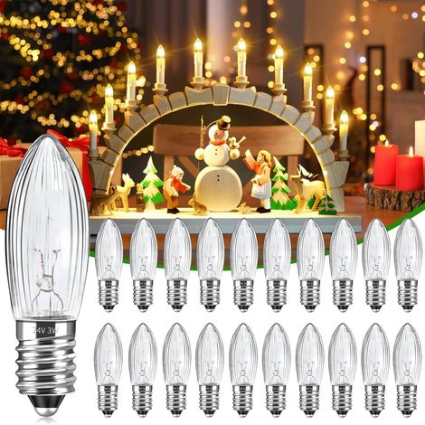 Packung Mit 20 E10-glühbirnen, 24 V, 3 W, Warmweiß, Kleiner Schraubsockel Für Lichterketten
